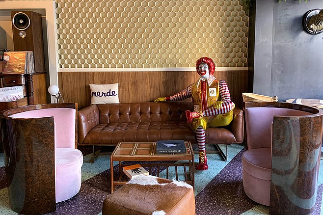 A shiny Ronald McDonald ready to make a move