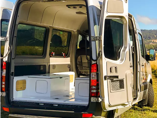A built-in front drain means the floor can be easily hosed down and cleaned, according to Happy Camper. A built-in front drain means the floor can be easily hosed down and cleaned, according to Happy Camper.