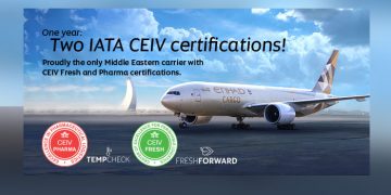 Etihad Cargo Named Center of Excellence for Perishable Logistics Following Second IATA CEIV Certification