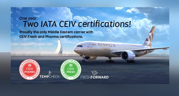 Etihad Cargo Named Center of Excellence for Perishable Logistics Following Second IATA CEIV Certification