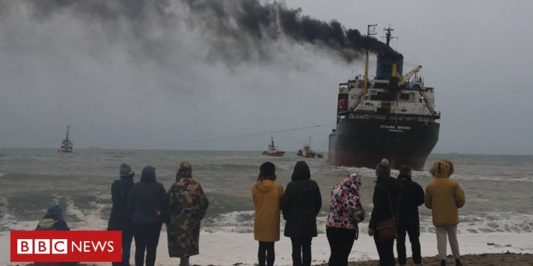 Russian cargo ship grounded off Falmouth still detained in UK