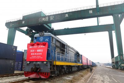 A freight train of China Railway Express running from Changsha to Tehran is pictured before departing from the north Changsha station in Changsha city, central China's Hunan province, 28 December 2017 (Photo: Reuters/Zi Xin). A freight train of China Railway Express running from Changsha to Tehran is pictured before departing from the north Changsha station in Changsha city, central China's Hunan province, 28 December 2017 (Photo: Reuters/Zi Xin).