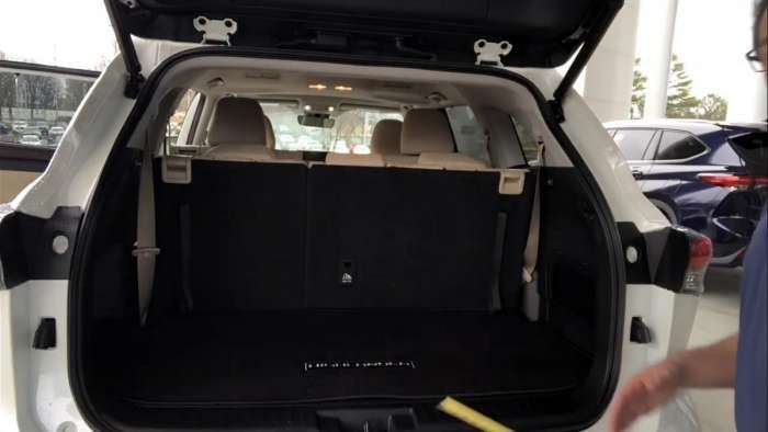 2020 Toyota Highlander XLE Cargo Capacity behind third row