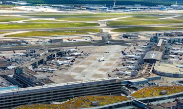 Arial view of Frankfurt Airport airfield