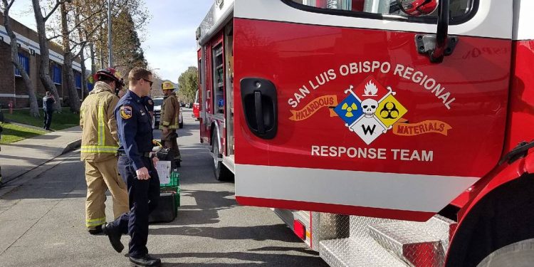 Firefighters investigate hazmat call at SLO CA warehouse