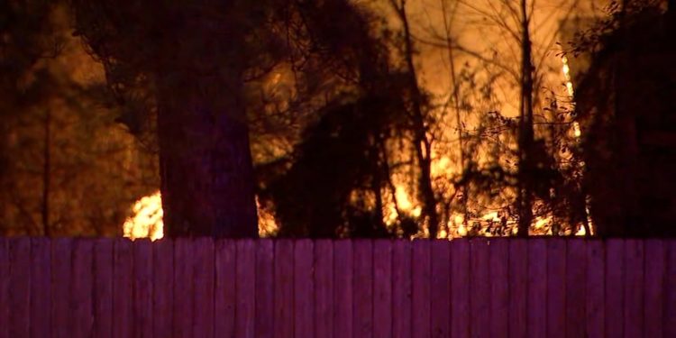 Firefighters battle stubborn warehouse fire in northeast Houston.