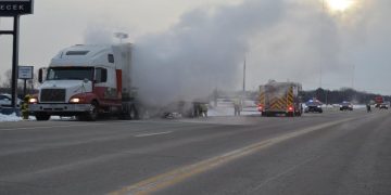 Cargo undamaged in Portage semi fire