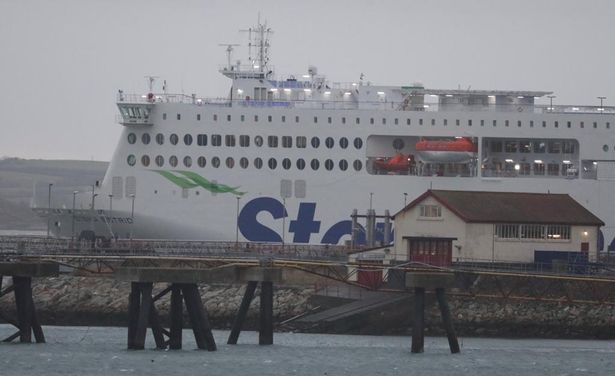 Stena Estrid at the Port of Holyhead and due to go to Dublin