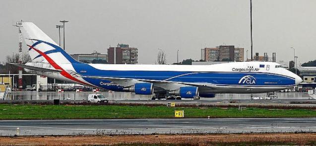 One of the cargo planes at Palma's airport