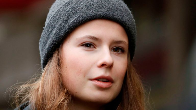 Luisa Neubauer, climate activist of the German branch of the Fridays for Future youth movement, is pictured after a meeting with the CEO of German industrial behemoth Siemens on January 10, 2020 in Berlin. 