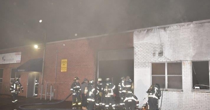 Heavy Smoke Shoots Out Of Hicksville Warehouse During Fire