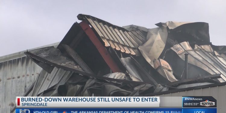 Springdale warehouse still unsafe to enter after fire