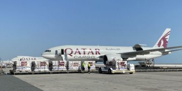 Air Cargo crafts with medical aids for Coronavirus to China to take off