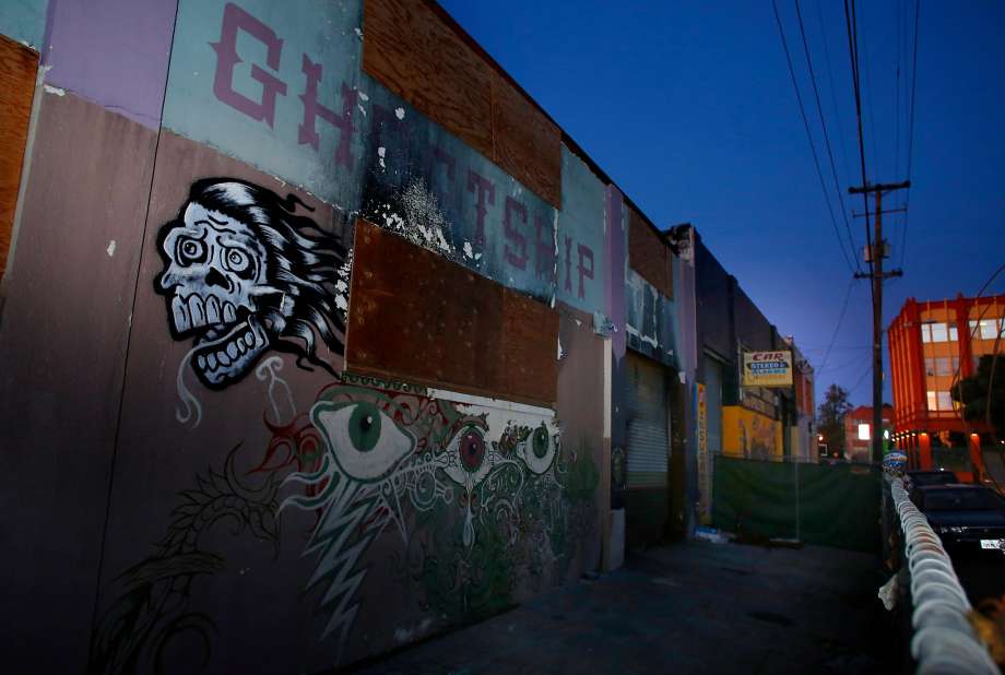 The Ghost Ship warehouse in Oakland where a fire killed 36 people on Dec. 2, 2016. Here it is seen almost one year later. Photo: Michael Macor / The Chronicle 2017
