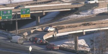Logging Truck Loses Cargo on I-35 Ramp