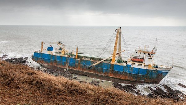 The ghost cargo ship which lies on the rocks in Ballycotton