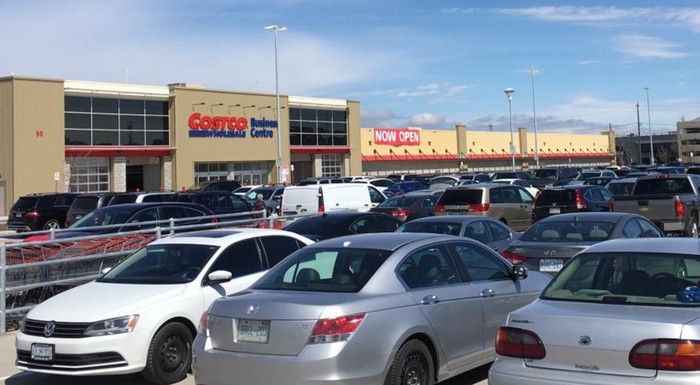 The exterior of a Costco.
