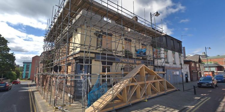 Bolton town centre old pub and warehouse flats conversion