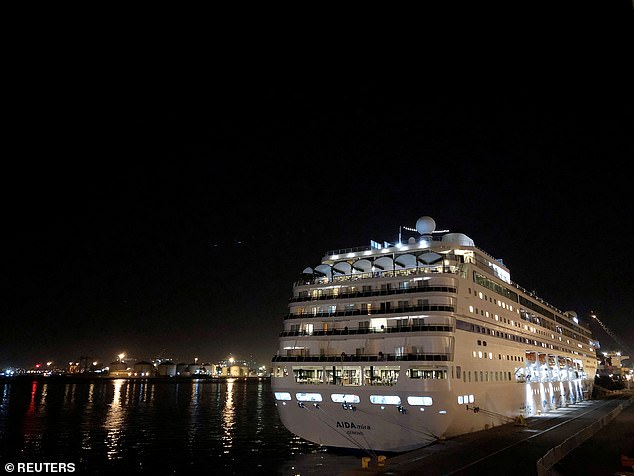 The cruise liner MV AidAmira sits at dock after authorities announced measures due to the outbreak of coronavirus disease