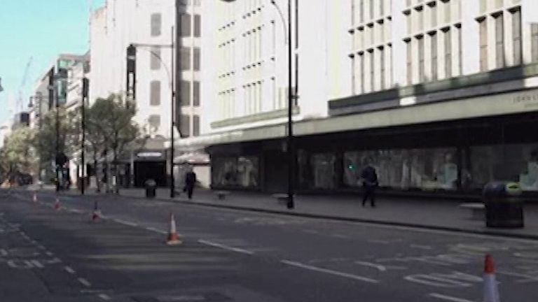 The streets of Central London are quiet as people stay away after prime minister's instruction to help slow spread of coronavirus