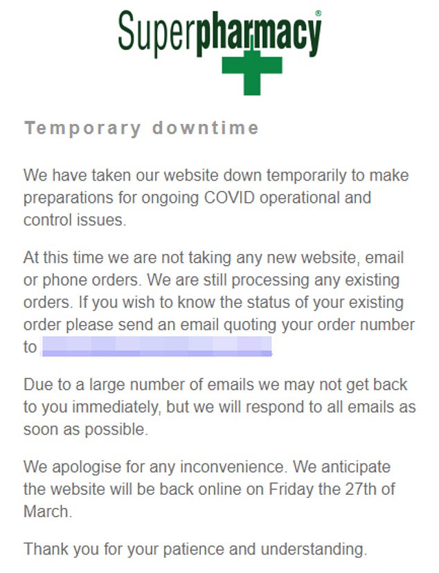 Demand is now so strong for pharmaceuticals that Superpharmacy has suspended their website