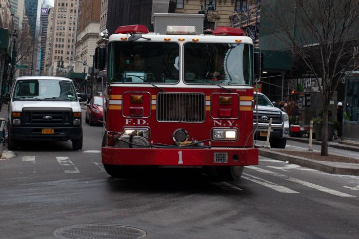 FDNY firefighters respond to a scene in Midtown.