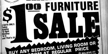 Advance historic page from Aug. 7, 1977: Warehouse furniture sale