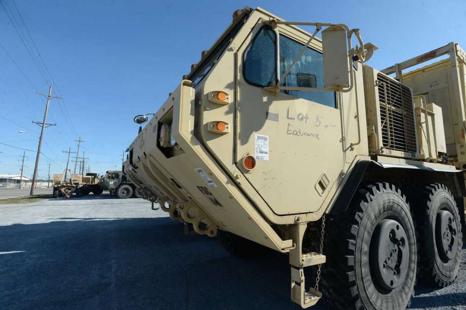 Military vehicles fill lots around the Port of Port Arthur, which will ship overseas for the DEFENDER - Europe 20 military operation.
Photo taken Thursday, March 5, 2020
Kim Brent/The Enterprise Photo: Kim Brent / The Enterprise / BEN