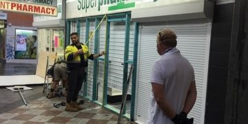 Superpharmacy at Hornsby in Sydney being boarded up as Chemist Warehouse customer gets aggressive