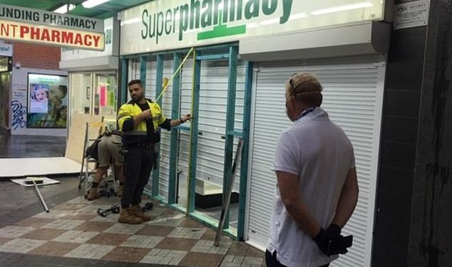Superpharmacy at Hornsby in Sydney being boarded up as Chemist Warehouse customer gets aggressive