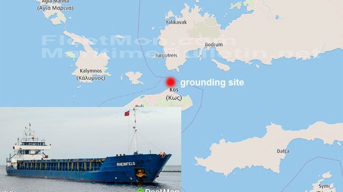 Turkish cargo ship aground, Kos, Greece – Maritime Bulletin