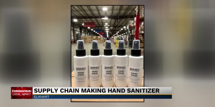 Elkhart supply chain creating sanitizer for public use