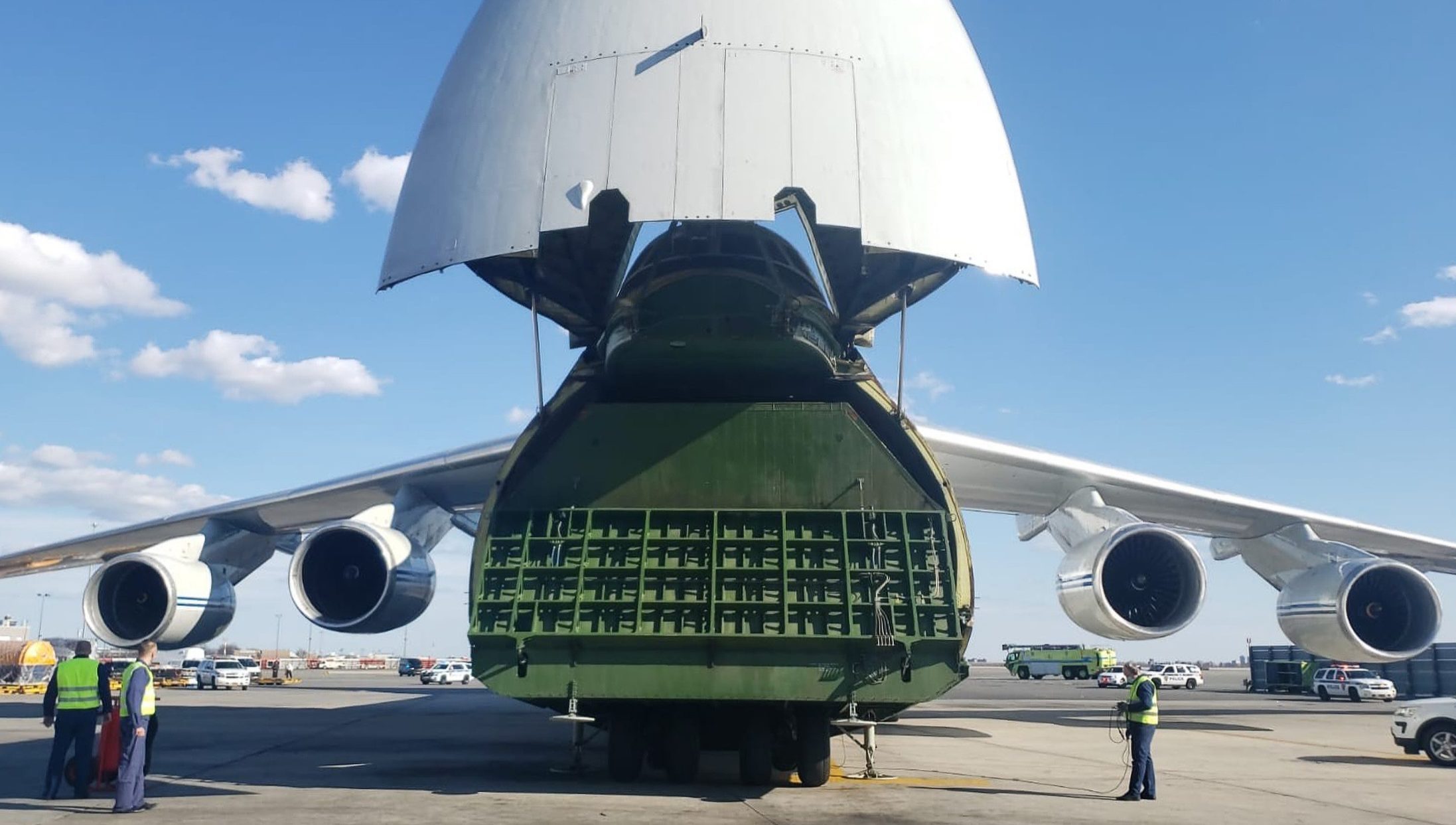A Russian Aerospace Forces plane landed at John F. Kennedy International Airport