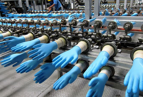 Medical gloves factory in Malaysia Photo: Reuters